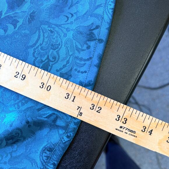 VTG 90'S VICTORIAS SECRET P/S Gold Label Teal Paisley Satin Romantic Nightshirt - Picture 4 of 10